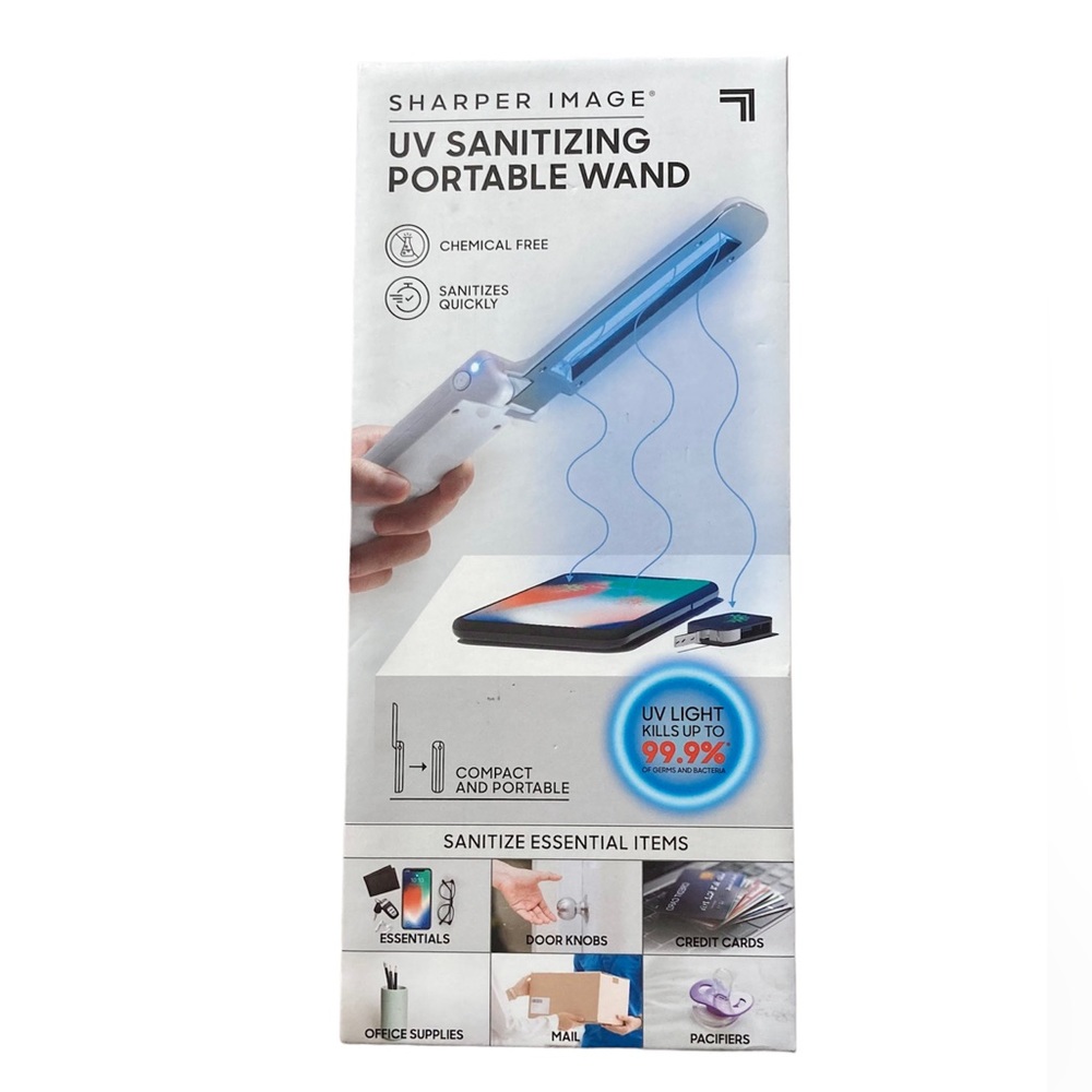 Sharper Image Sanitizing Wand Portable UV Compact Chemical Free Sanitizer NIB